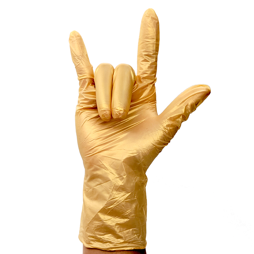 Luminous Collection Nitrile Gloves | Golden Glow