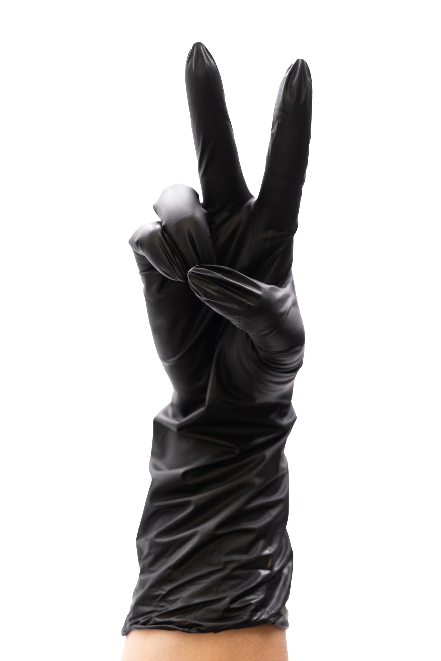 Extended Cuff Black Vinyl Disposable Gloves – Colortrak
