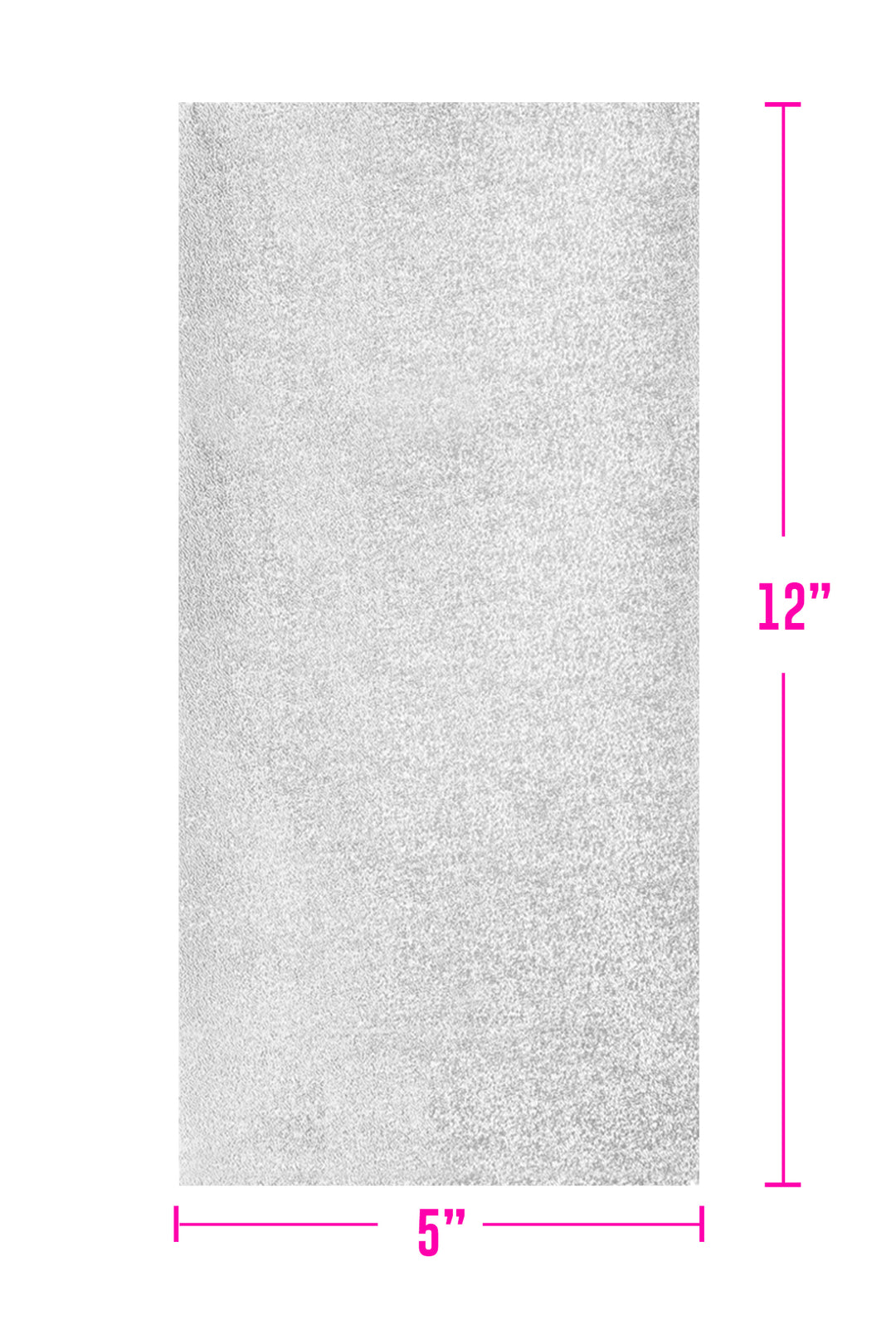 Single silver foil sheet measuring 5 inches wide by 12 inches long