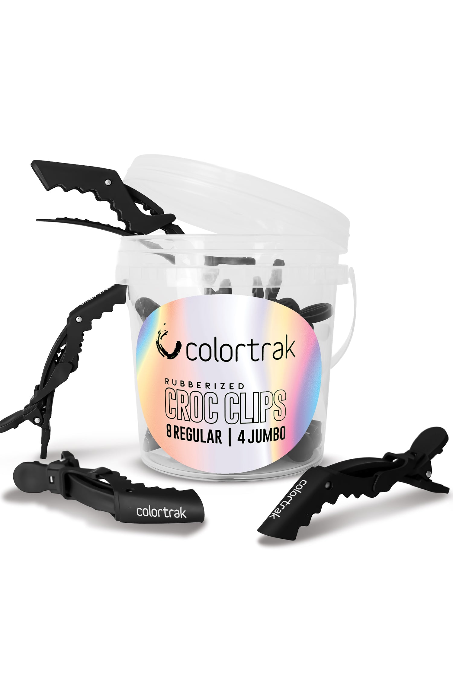 Rubberized Croc Clips Bucket, Styling Hair Clips, Stain-resistant