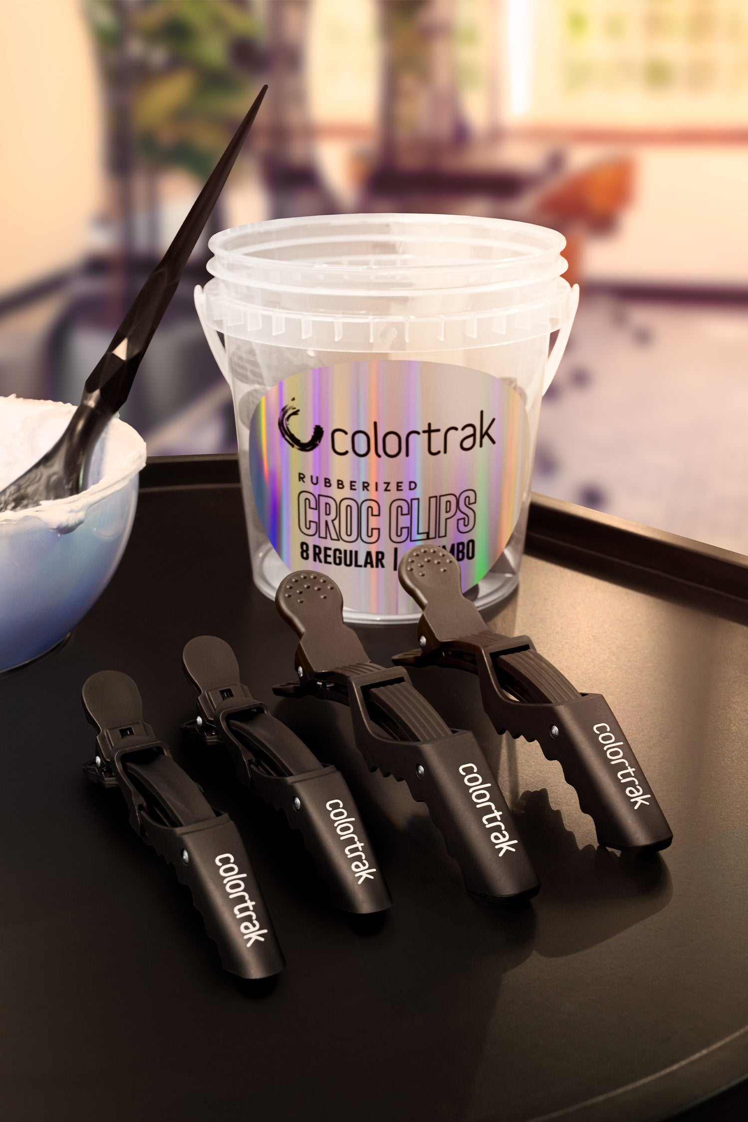 Rubberized Croc Clips Bucket, Styling Hair Clips, Stain-resistant