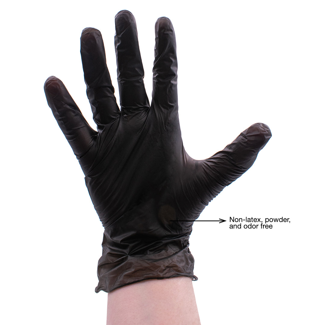 100pk Black Vinyl Disposable Gloves