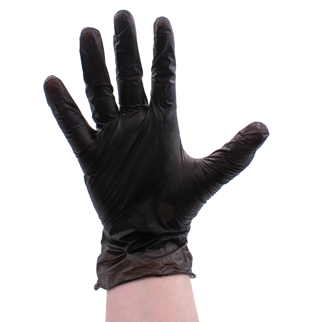 100pk Black Vinyl Disposable Gloves