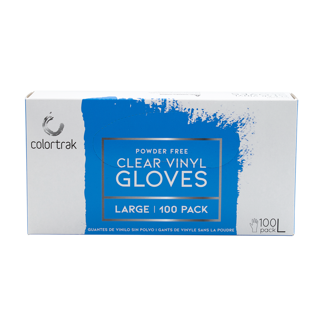 100pk Powder Free Clear Vinyl Gloves