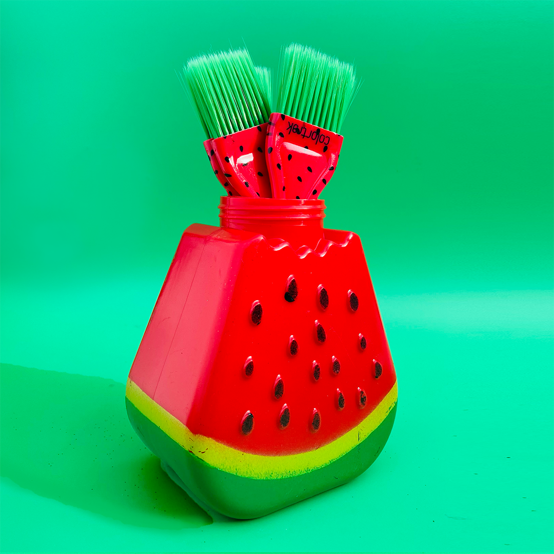 Summer Treats Mini Feather Bristle Brush Canister 24 Pk